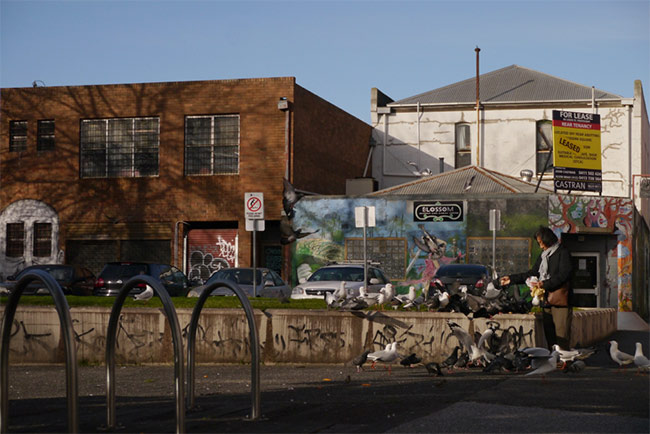 Photograph of Maddern Square, the site of the Pop Up School