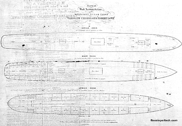Drawing showing ship's shape