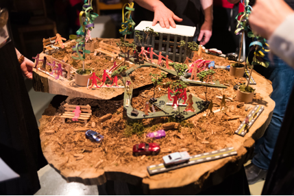 A closeup of one of the 3D
miniature models featured in May I Take Your Arm?