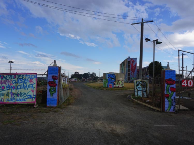 Photo of art on building.